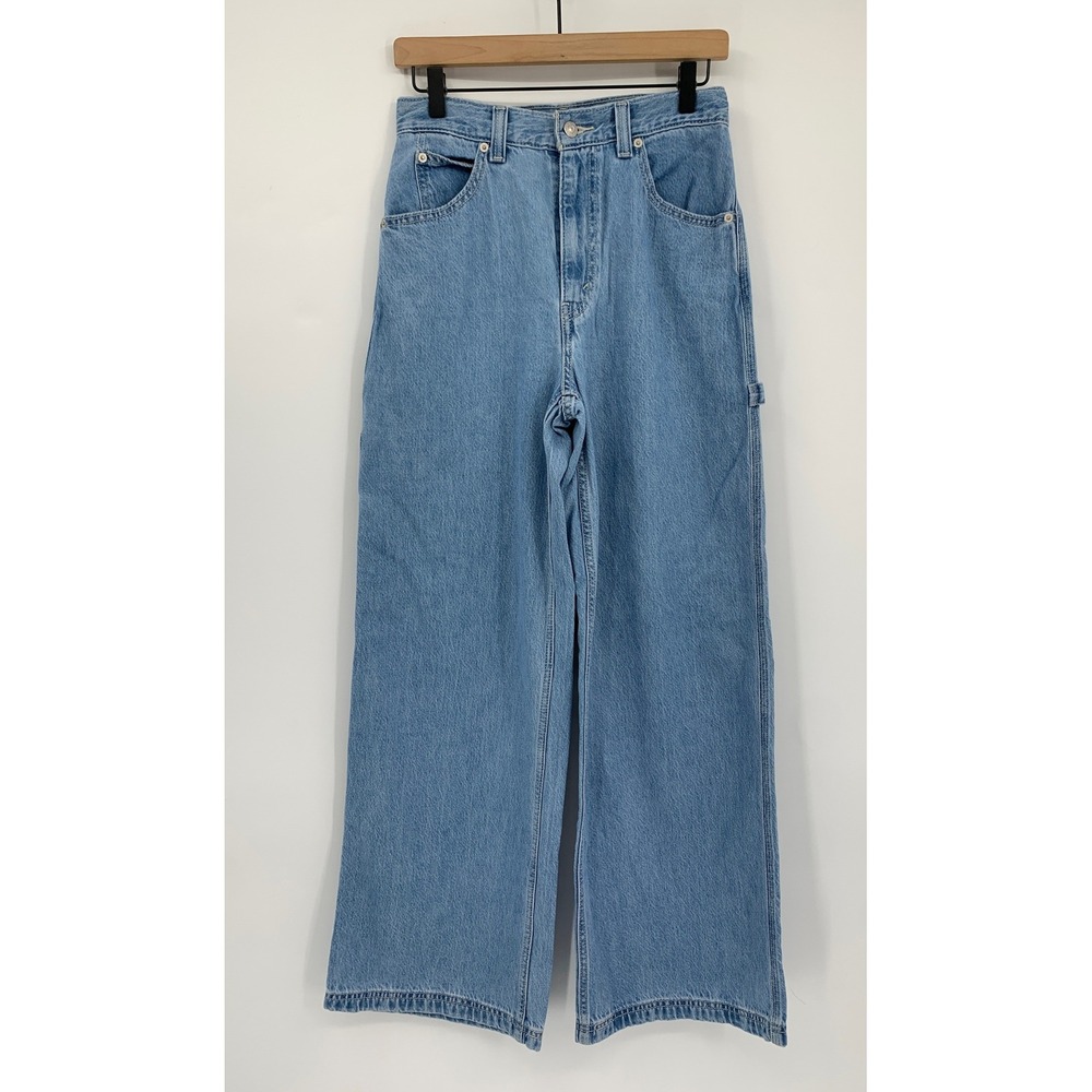 Levis Cinch Baggy Jeans Womens 26 Blue Carpenter Wide Leg Cotton Denim Pants